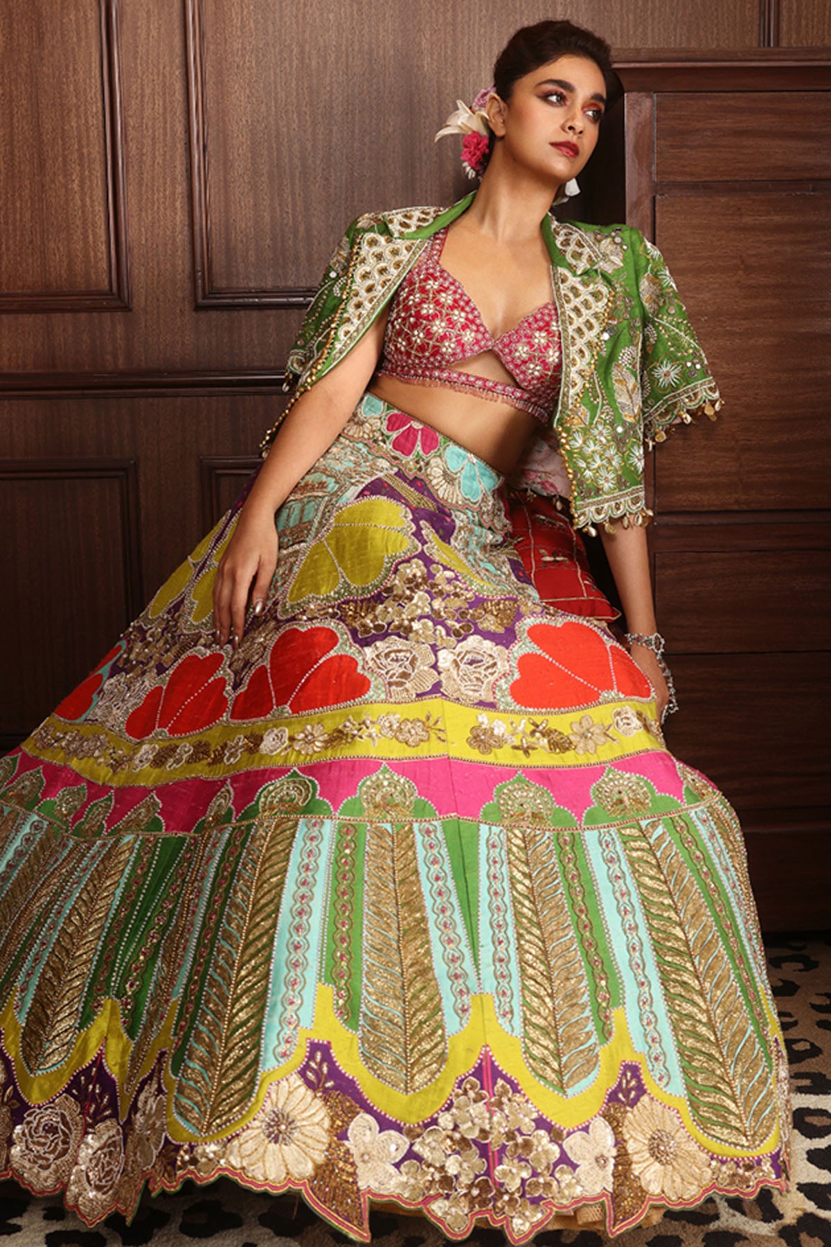 Keerthy Suresh in The Green floret lehenga