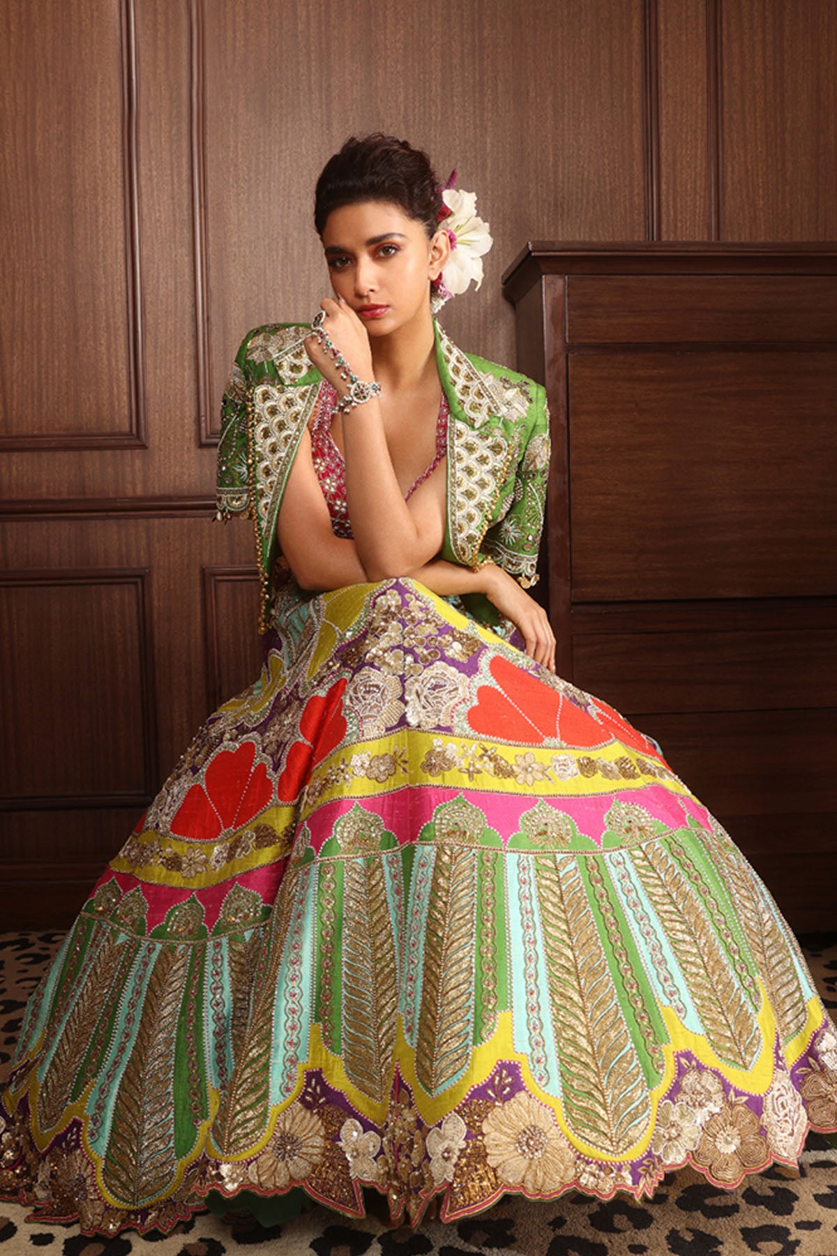 Keerthy Suresh in The Green floret lehenga