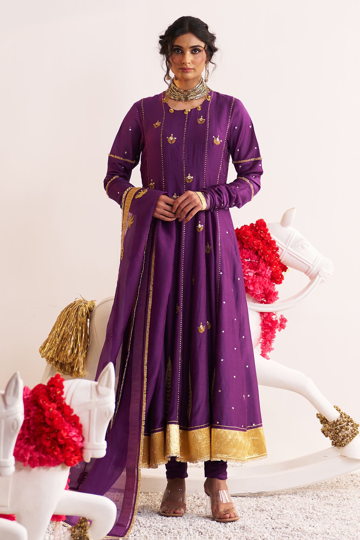 Gota embellished anarkali set