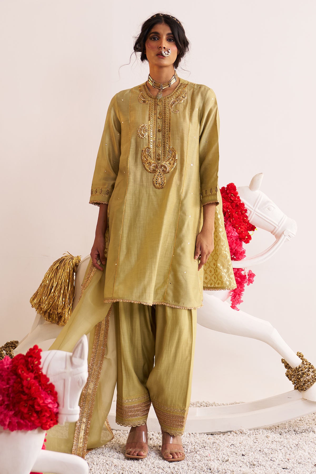 Gota paisley kurta and salwar set