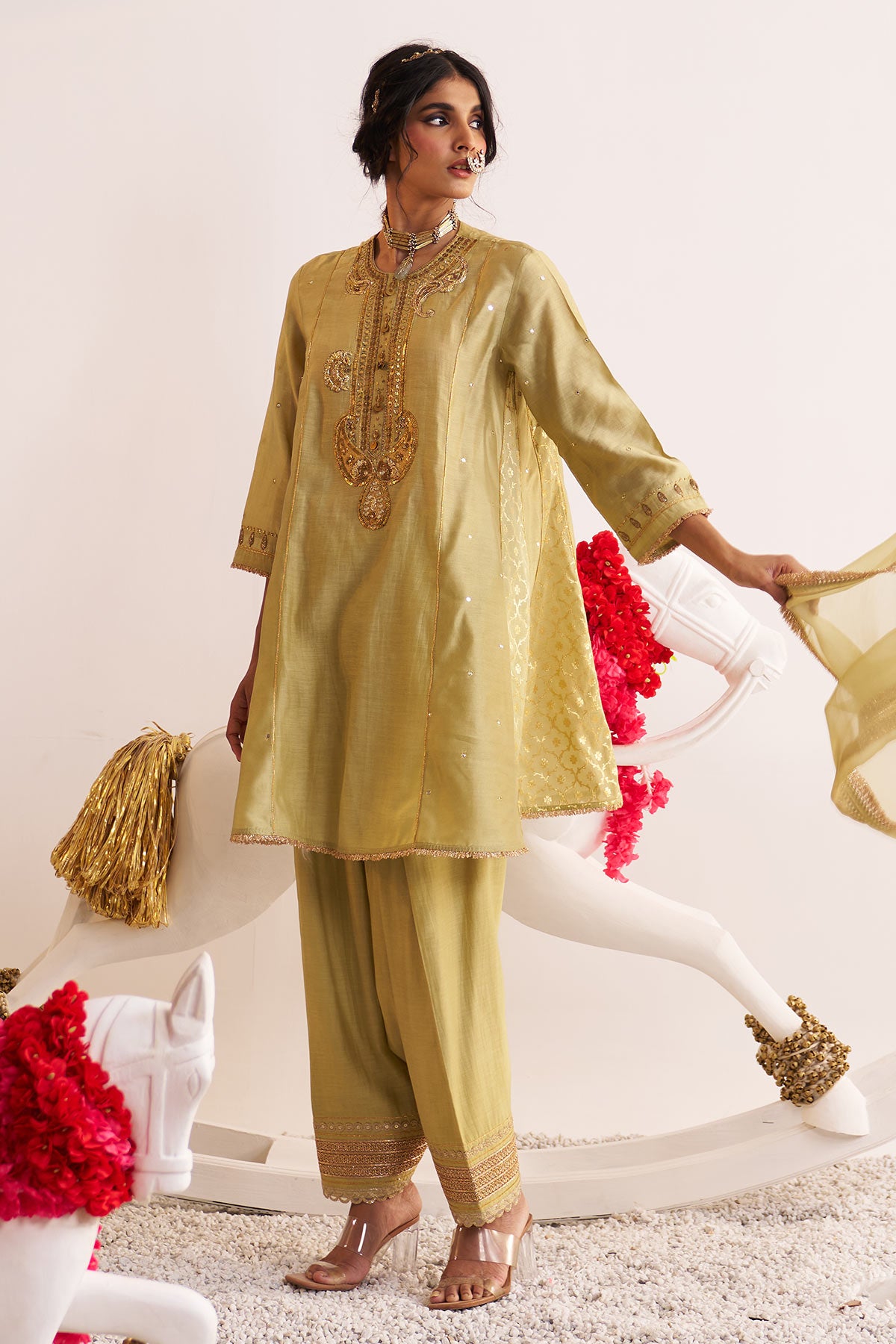 Gota paisley kurta and salwar set