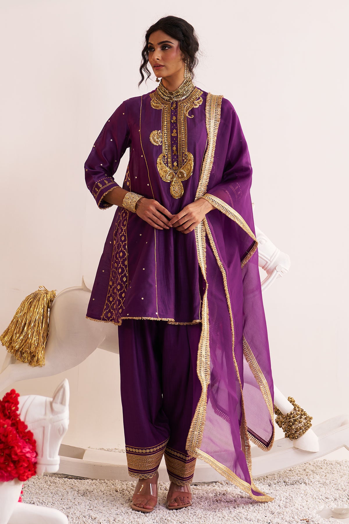 Gota paisley kurta and salwar set