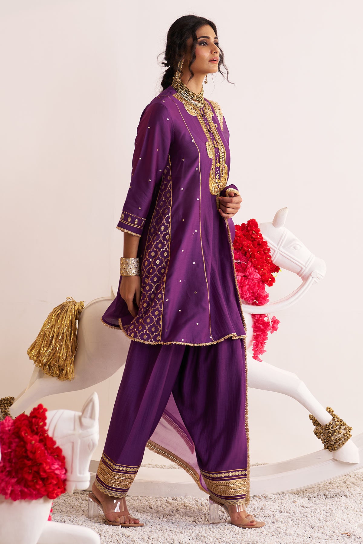 Gota paisley kurta and salwar set