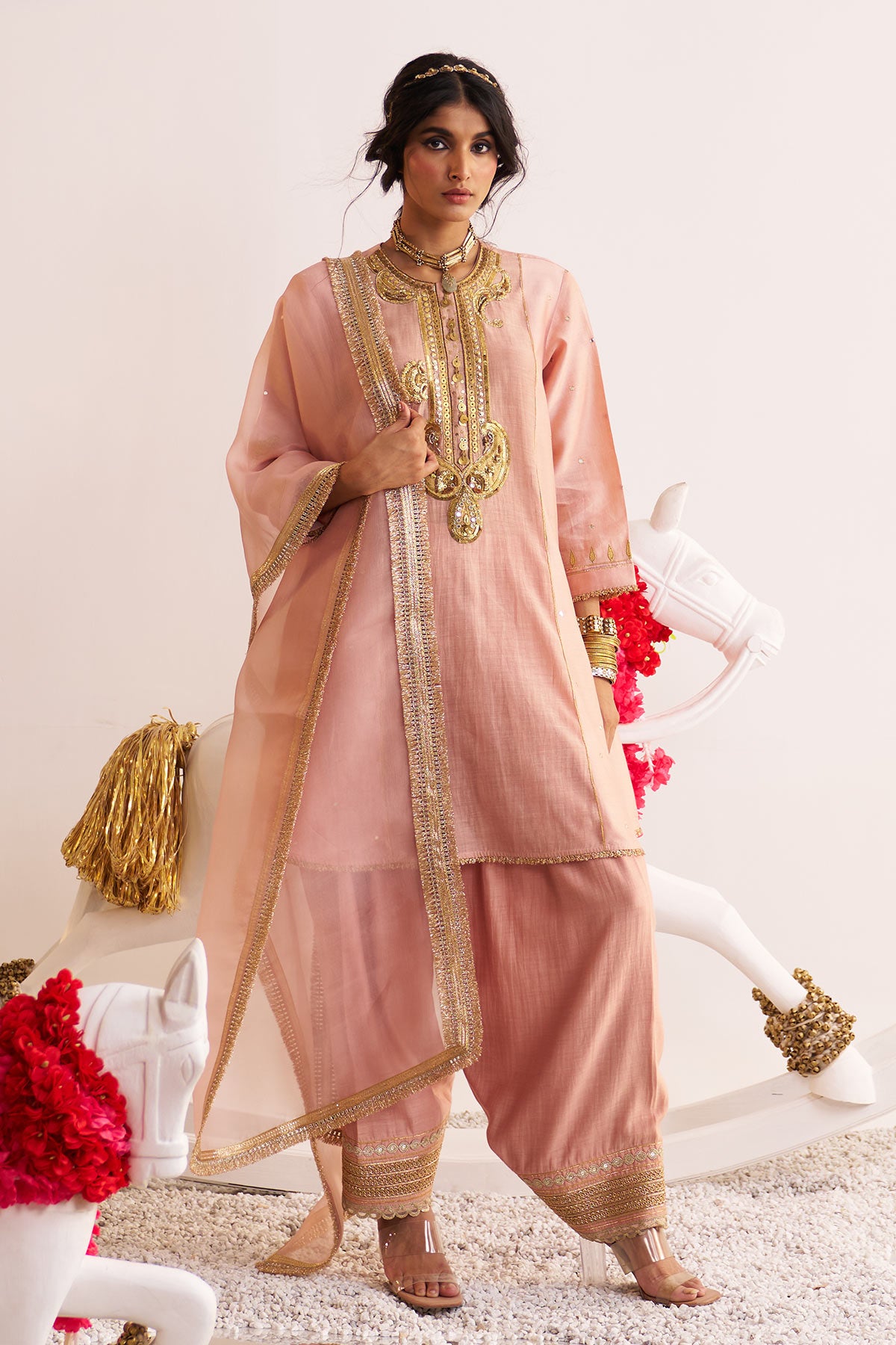 Gota paisley kurta and salwar set