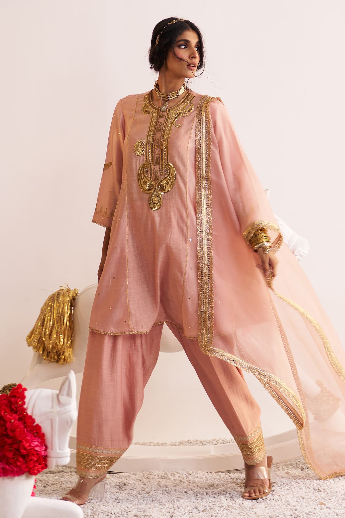 Gota paisley kurta and salwar set