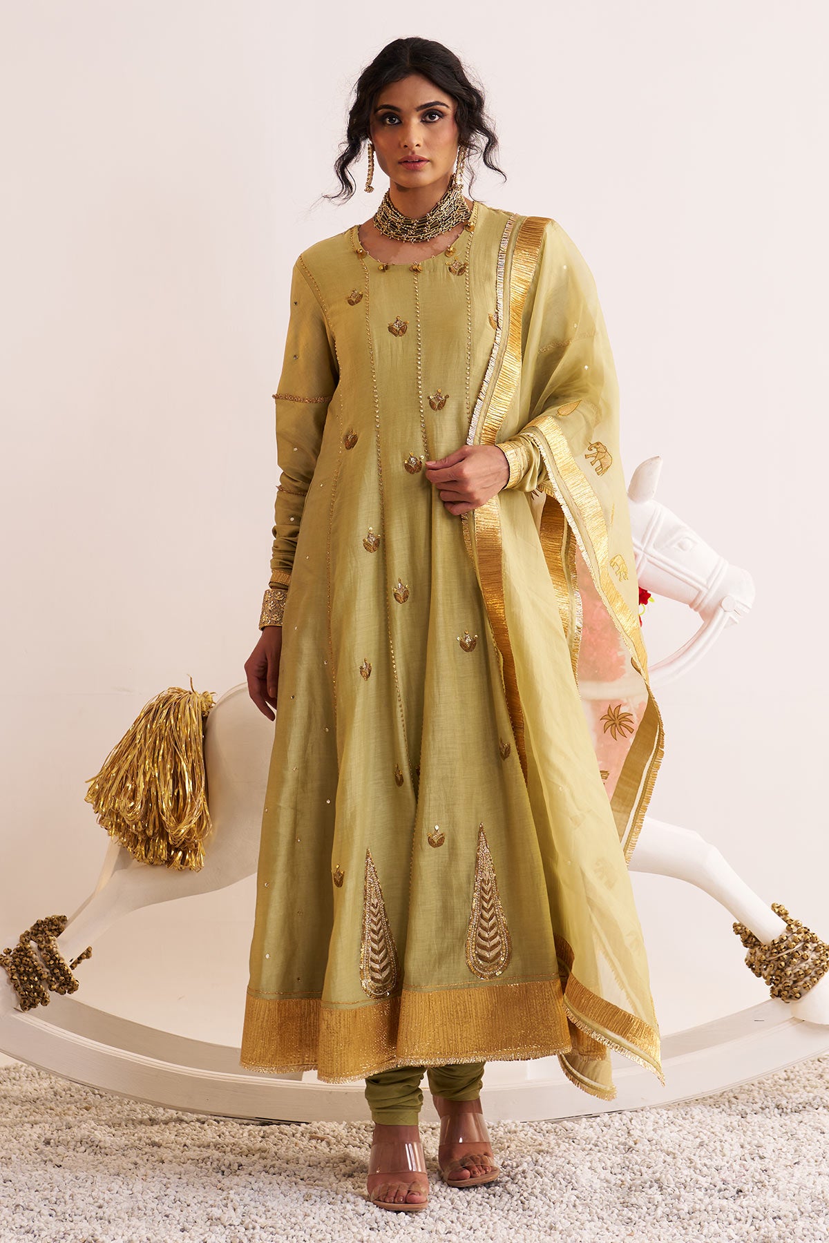 Gota embellished anarkali set