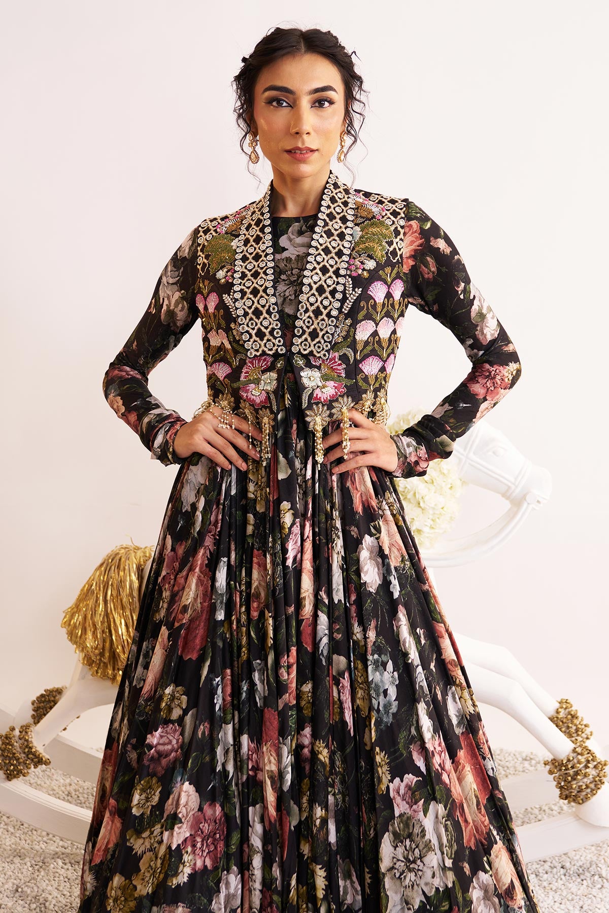 Shalimar bagh jacket anarkali