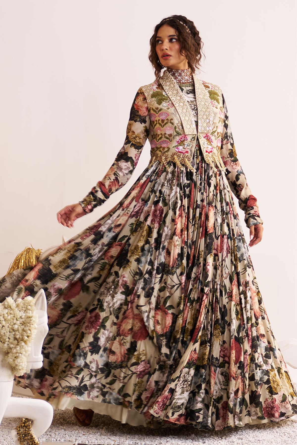 Shalimar bagh jacket anarkali