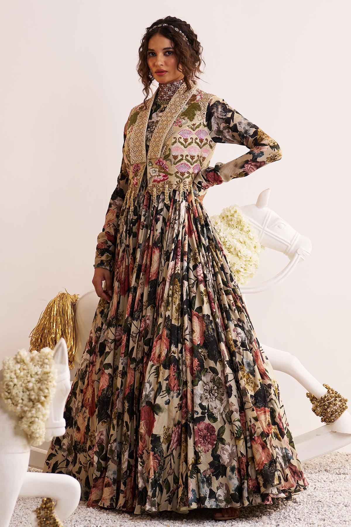 Shalimar bagh jacket anarkali