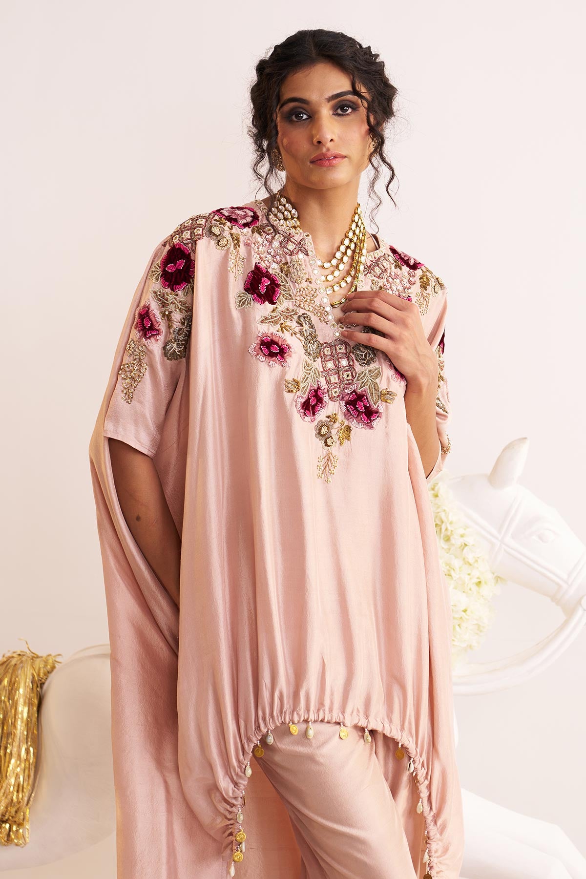 Asymmetry kaftan and trouser