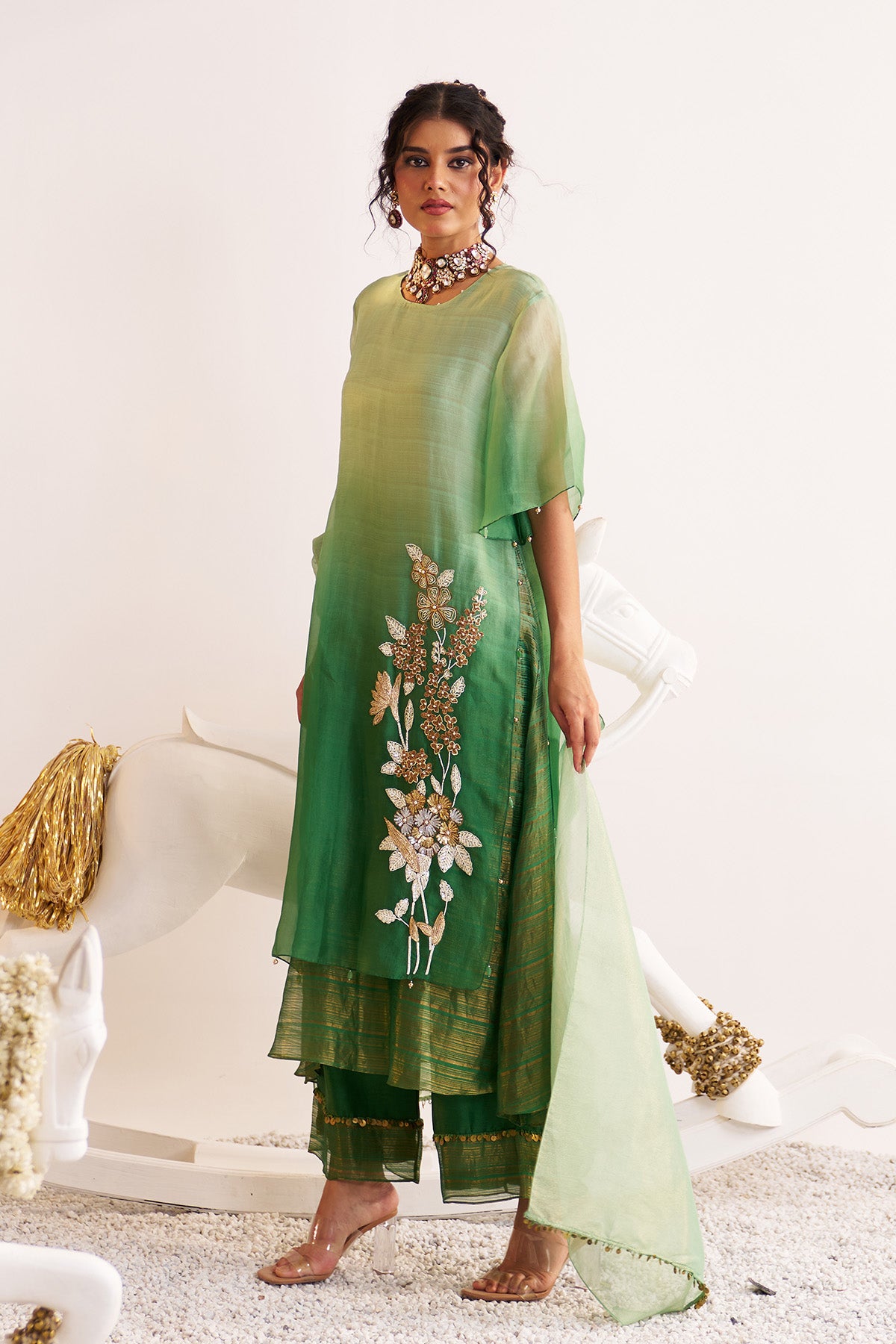 Double layer kurta set