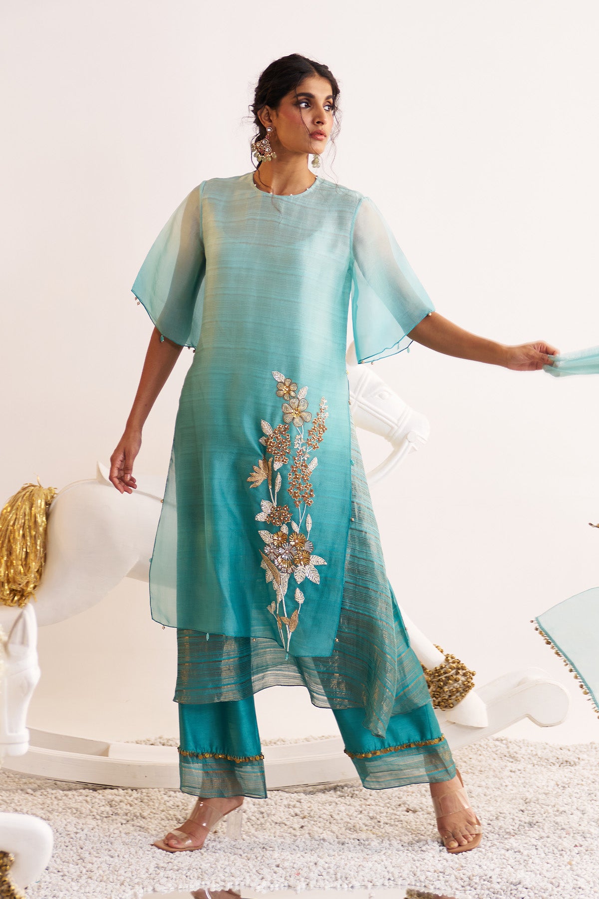 Double layer kurta set