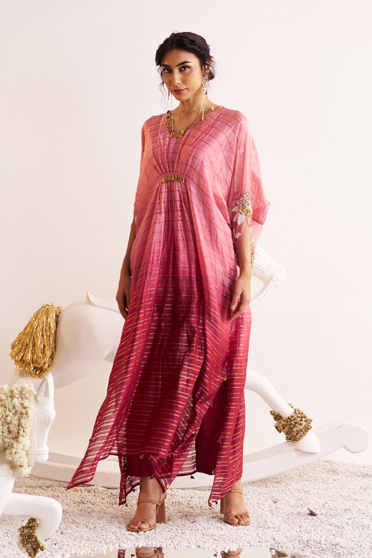 Center pleat kaftan set