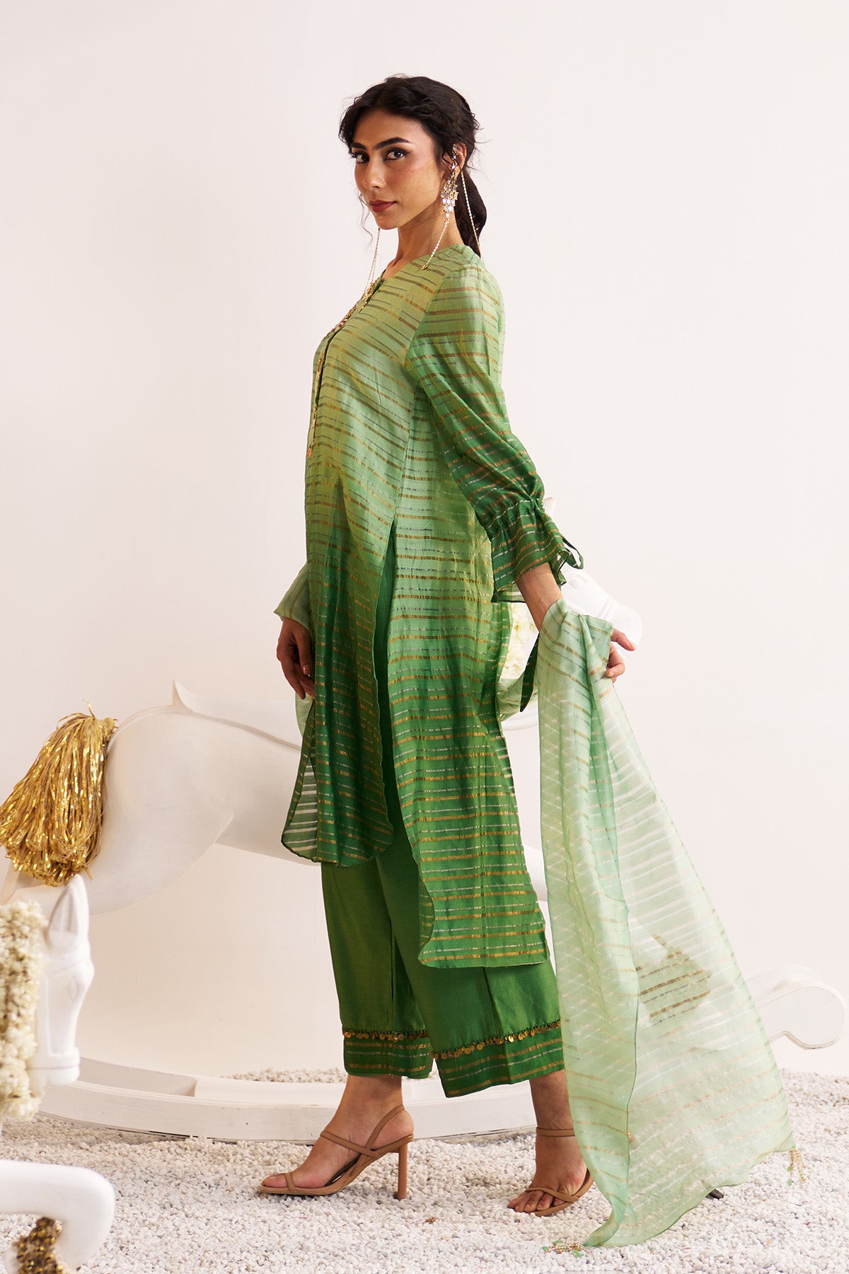 High-low straight kurta set