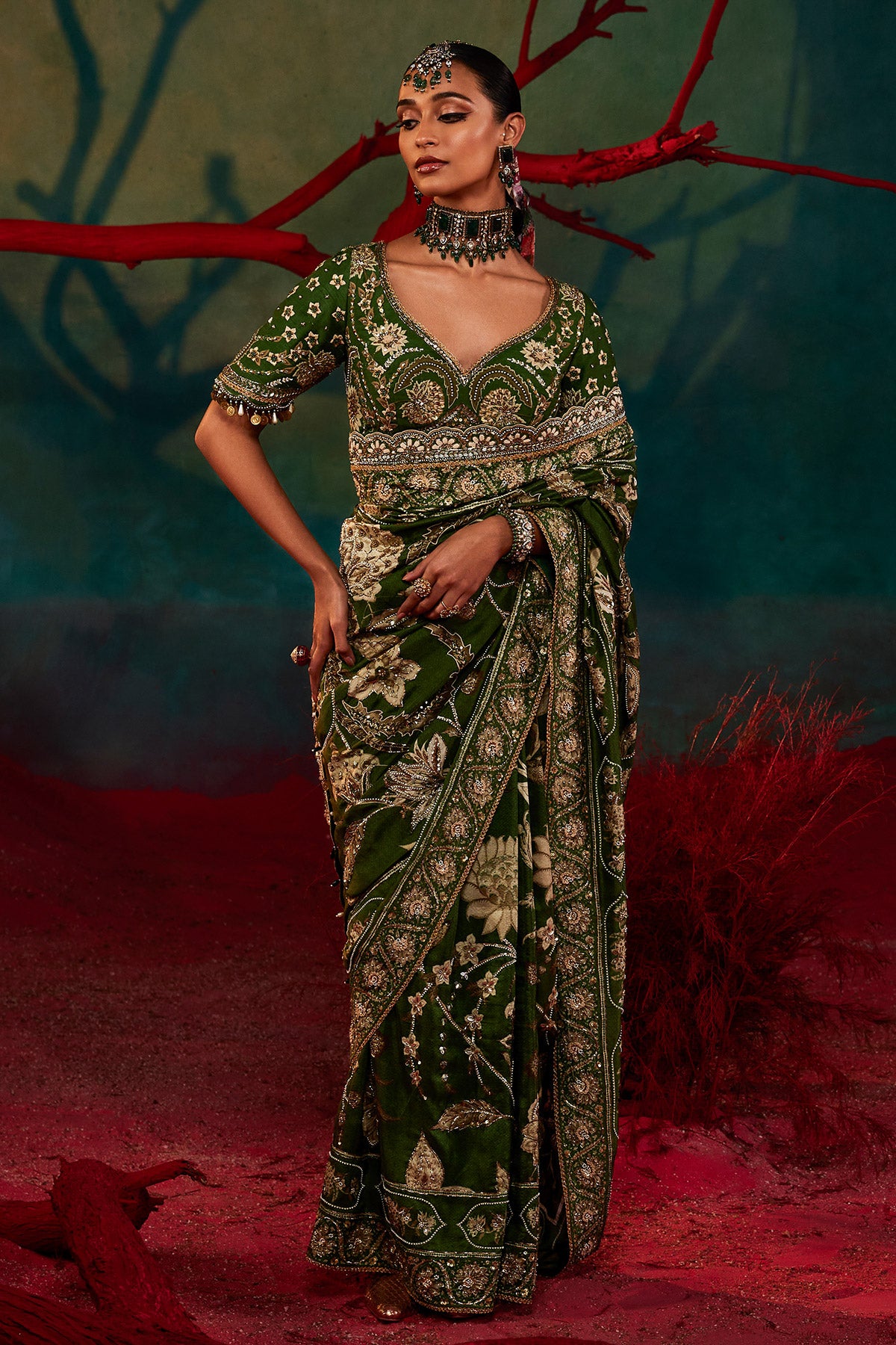 Buy JUHI COLLECTION Karishma2 Green Saree Latest Designer Silk Saree For  Women Online at Best Prices in India - JioMart.