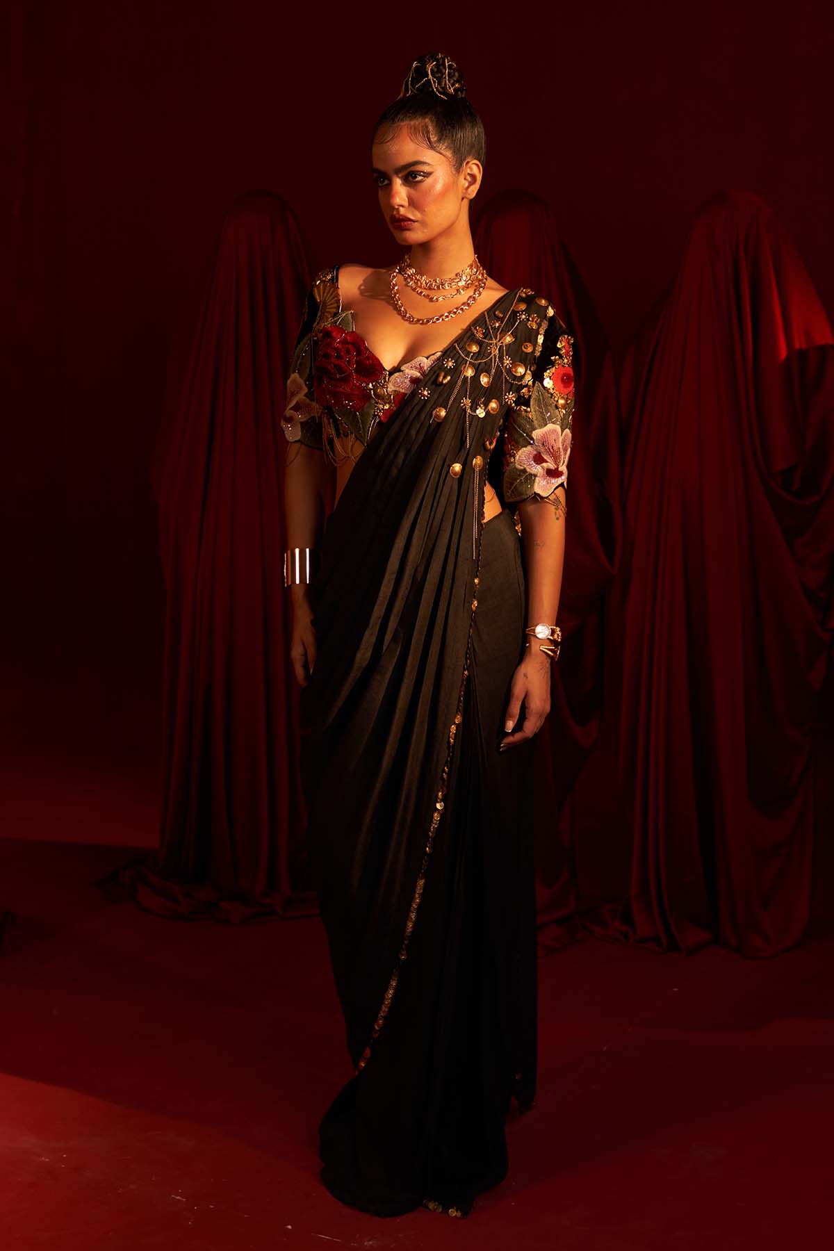 Vintage lily drape saree