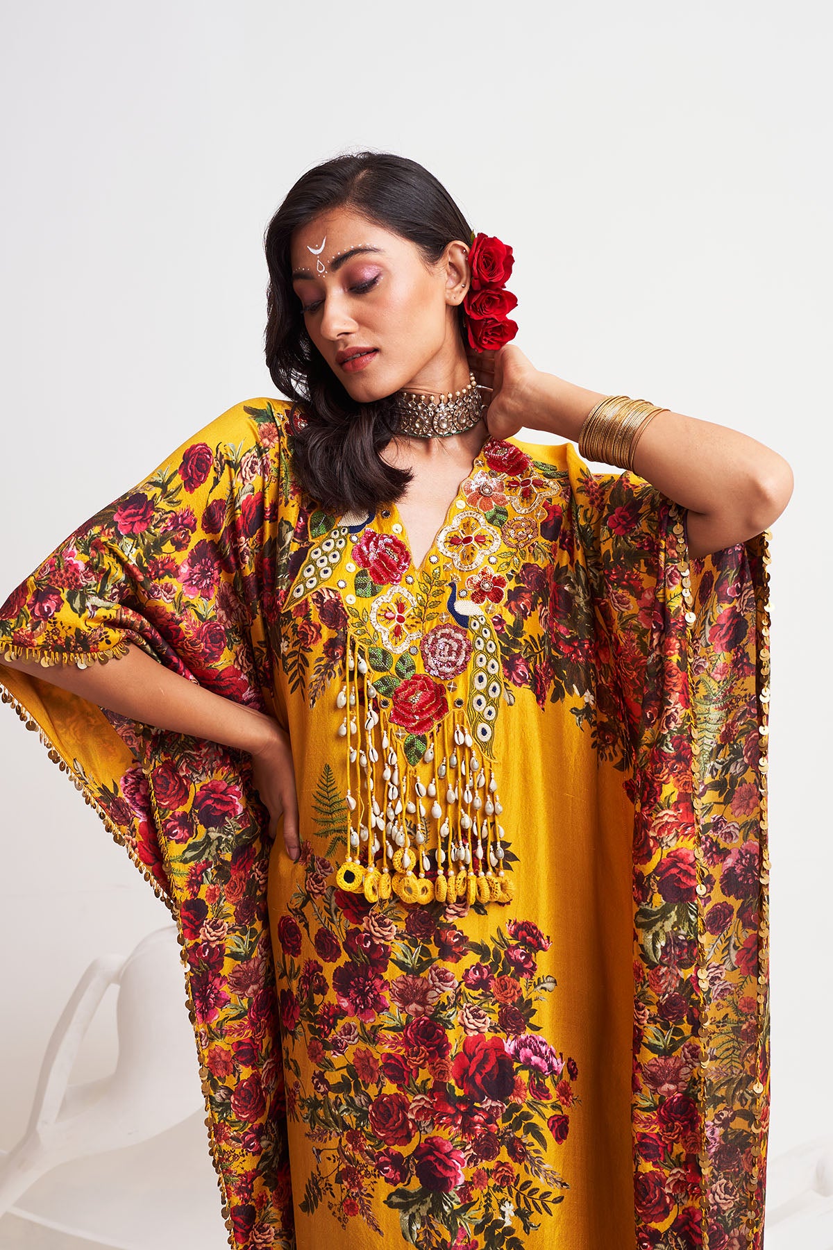 V neck kaftan