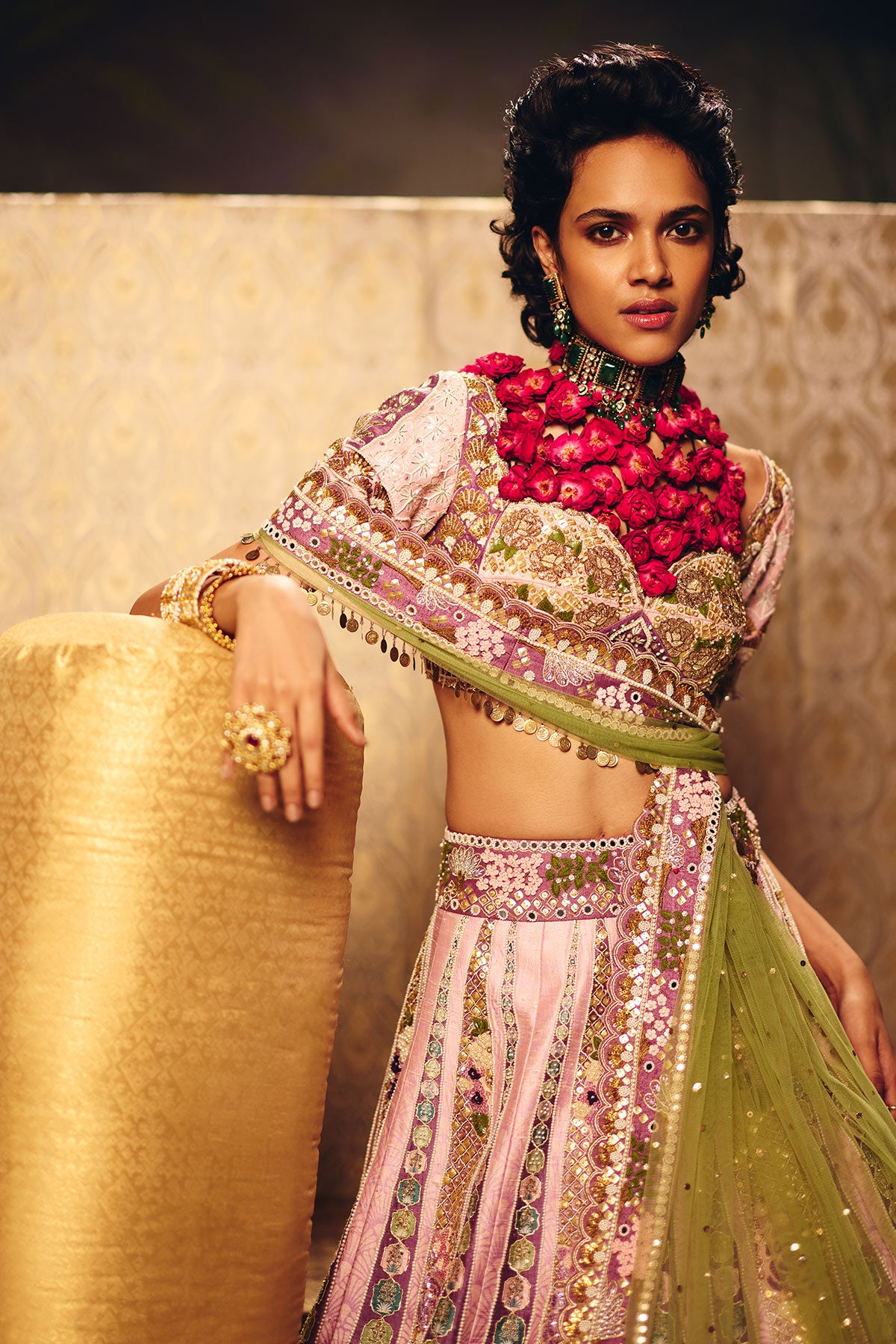 Shade of peacock lehenga