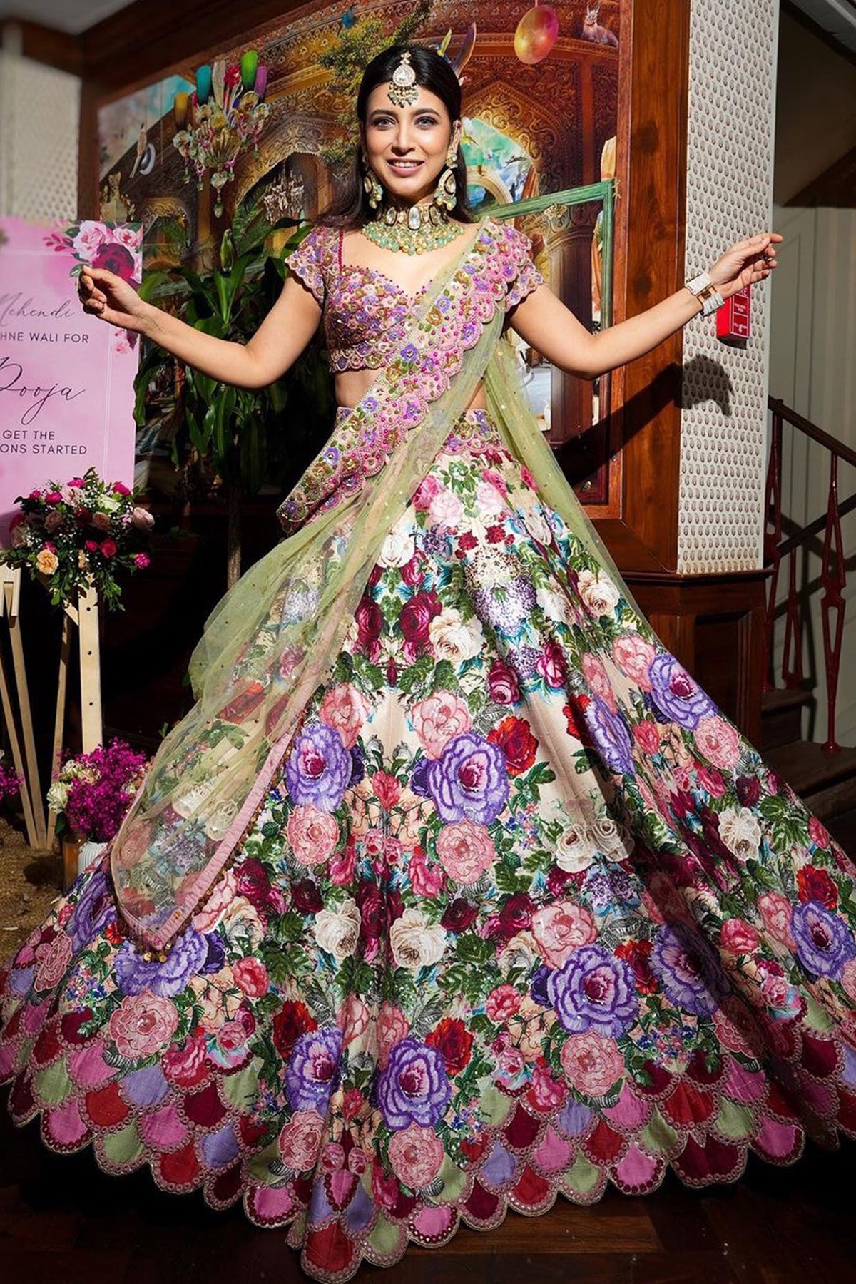Adorning Partywear Designer Floral Lehenga Choli – Panache Haute Couture