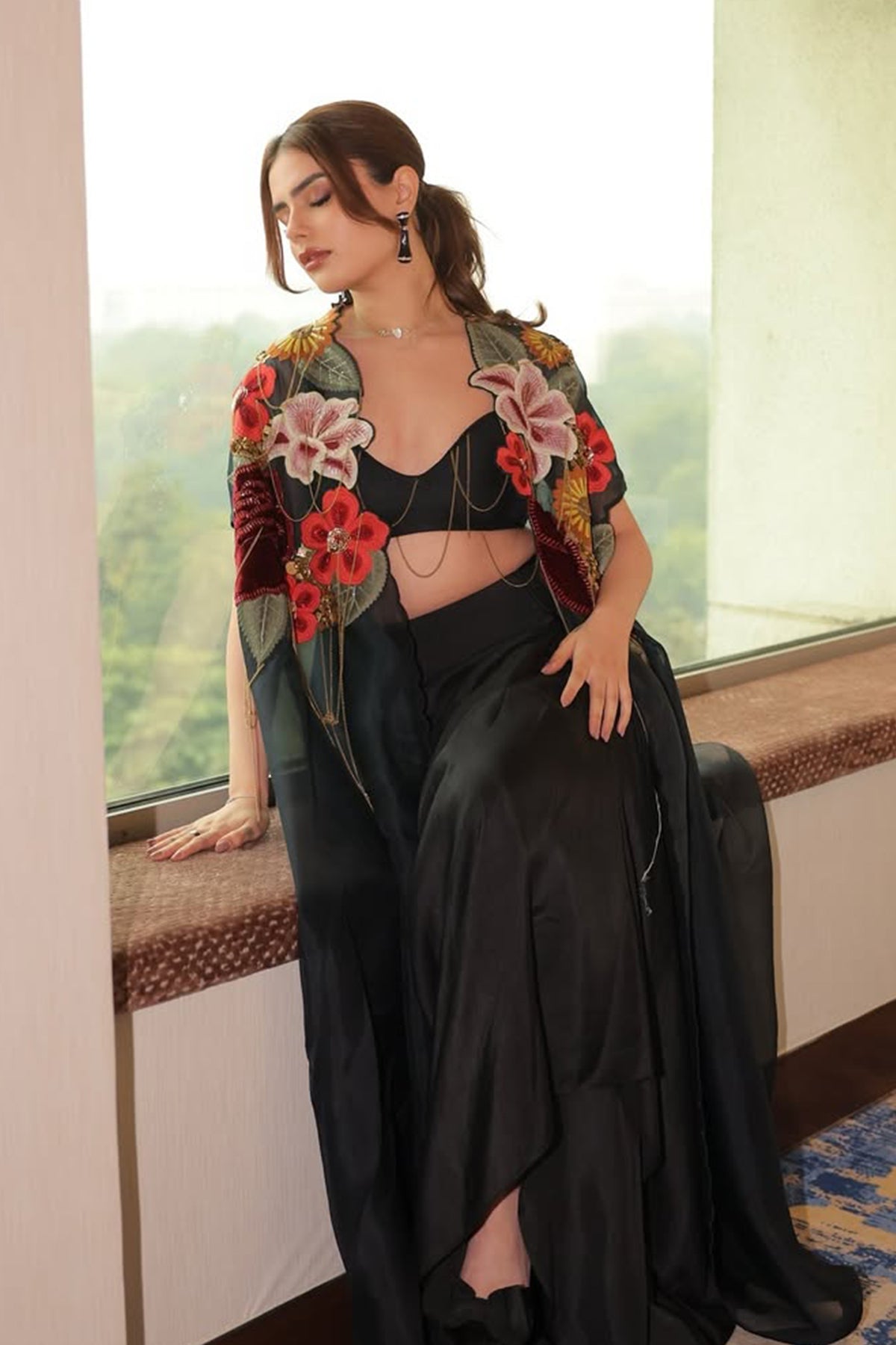 Muskan Chanana in Vintage lily cape set