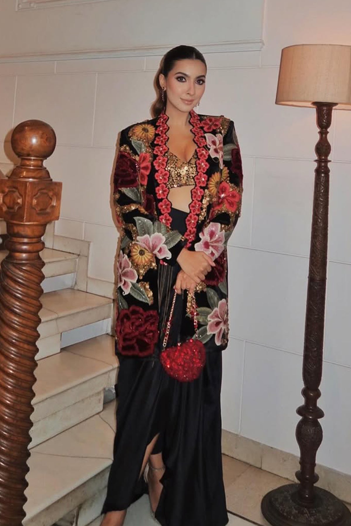 Niki Mehra in Vintage lily long jacket set