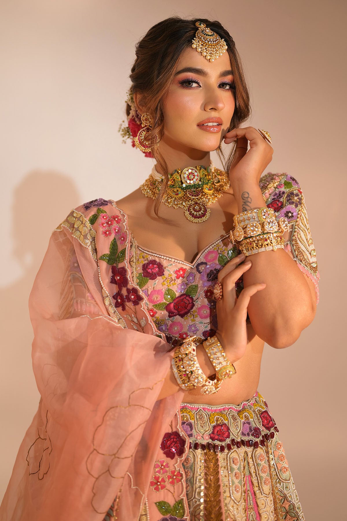 Kinjal bhanushali in Mayur bridal lehenga