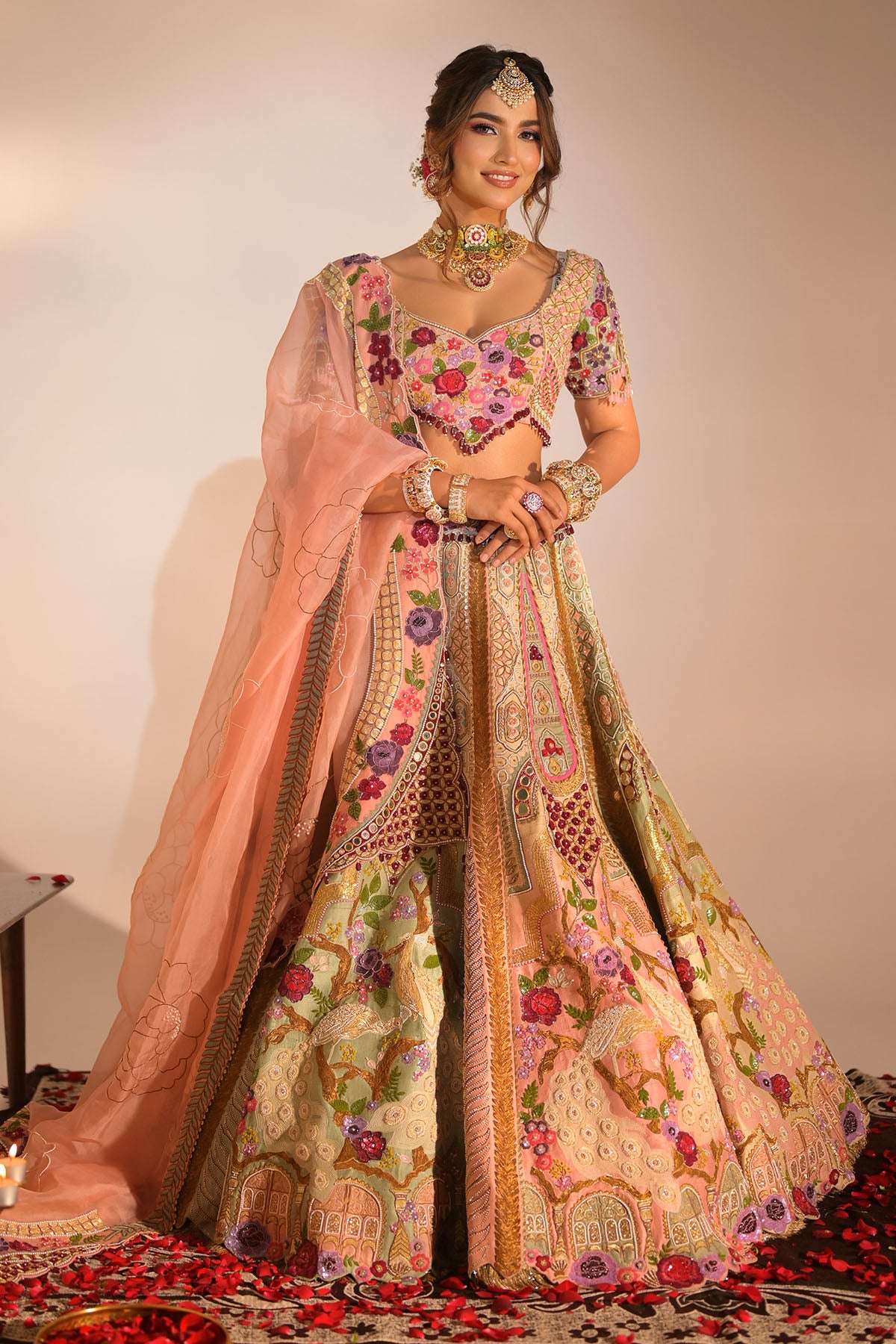 Kinjal bhanushali in Mayur bridal lehenga