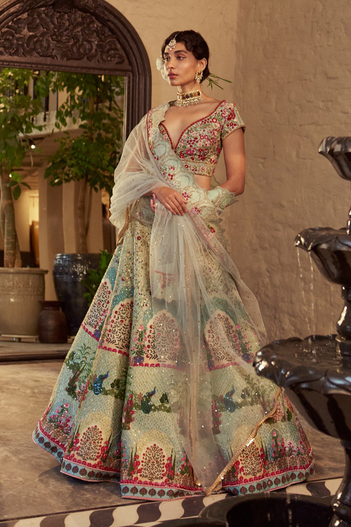 Sabyasachi_Bridal_Couture The Firdaus Collection Peacock-feather Motif  Lehenga | Latest bridal lehenga, Indian bridal dress, Indian bridal lehenga